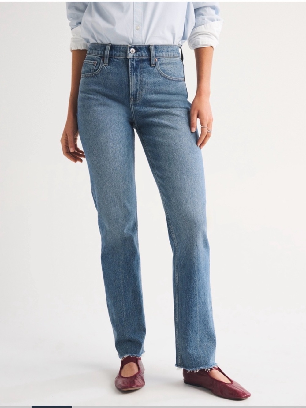 Abercrombie Vintage Straight High Rise Curve Love Jeans - Picture 3 of 3